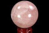 Polished Rose Quartz Sphere - Madagascar #93011-1
